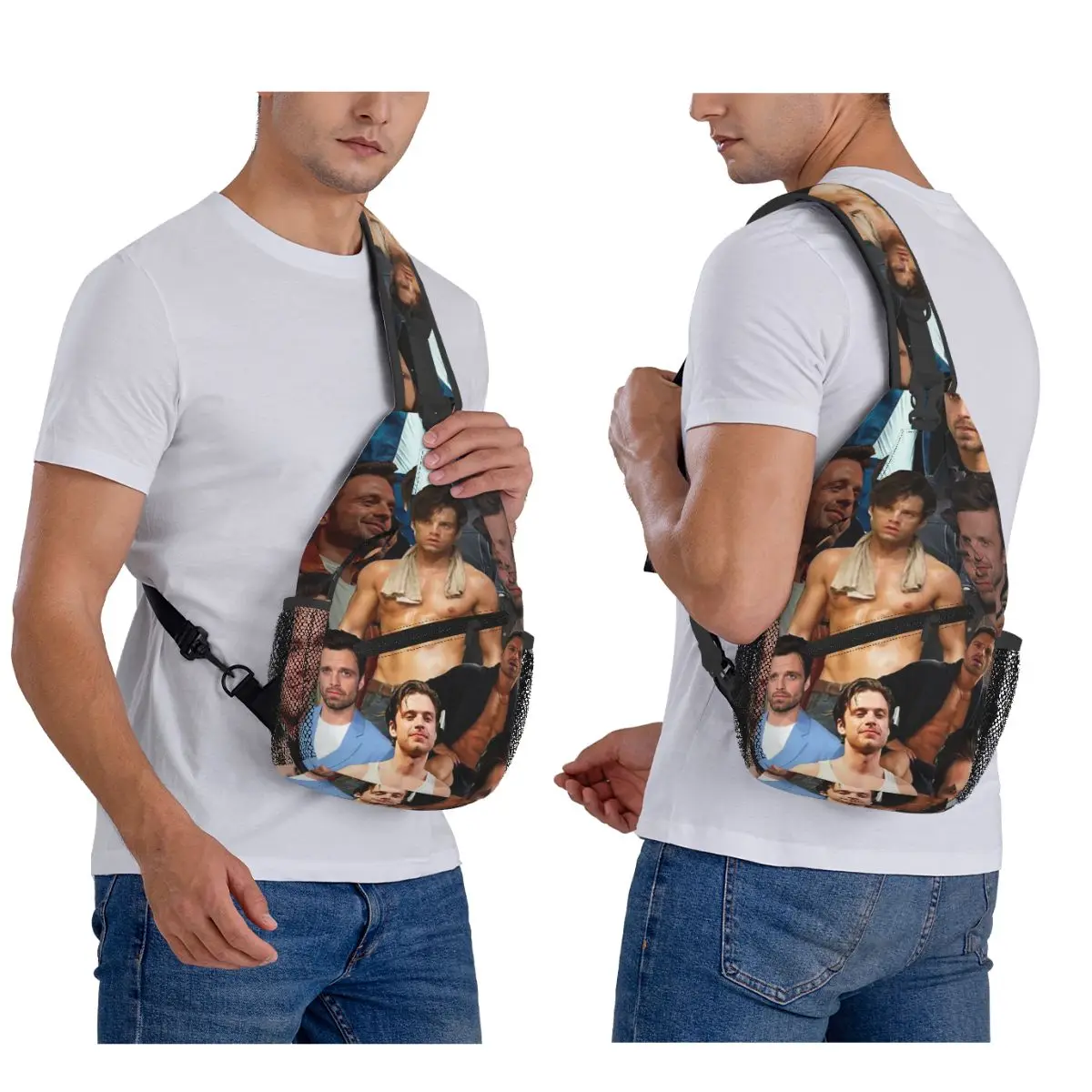 

Себастьян Стэн фотоколлаж нагрудная сумка мужской слинг рюкзак через плечо нагрудная сумка дорожный походный рюкзак сумка на плечо