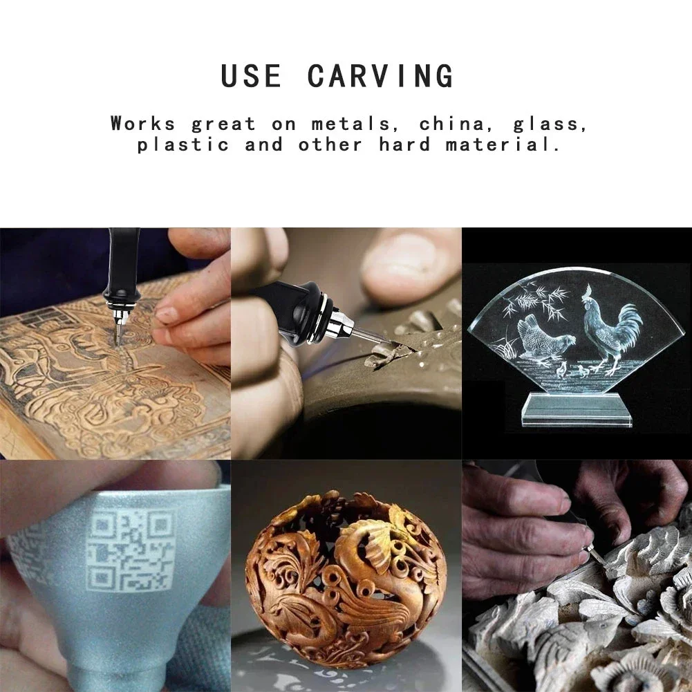 EU 220V Jewelry Carving Electric Engraver Home & Garden Speed Adjustable Metal Wood Engraving Metals Black China Glass