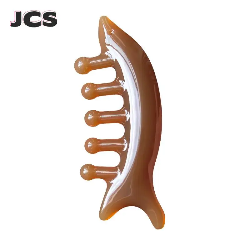 

1Pcs Head Face Neck Acupuncture Therapy Scraper Resin Meridian Massage Comb Wide-Tooth Scalp Relaxation Massager