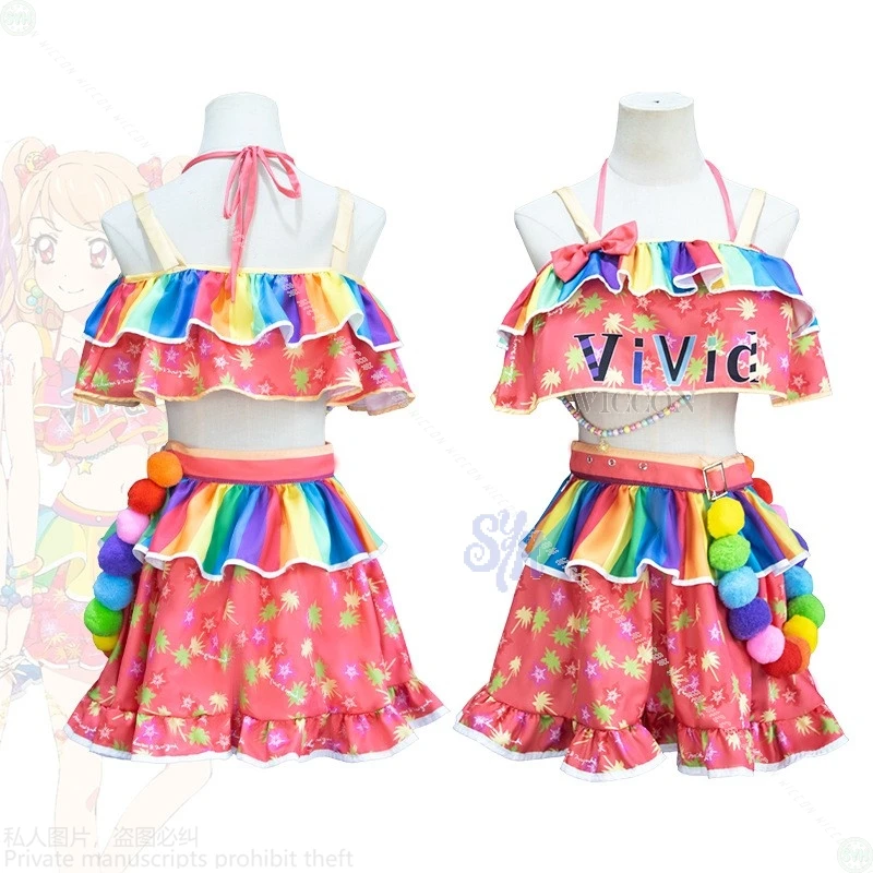 Natsuki Mikuru Cosplay Anime Aikatsu！ Costume Kawaii Idol Stage Uniform Sexy Swimming Bikini Jirai Kei Girls Halloween Party Cos