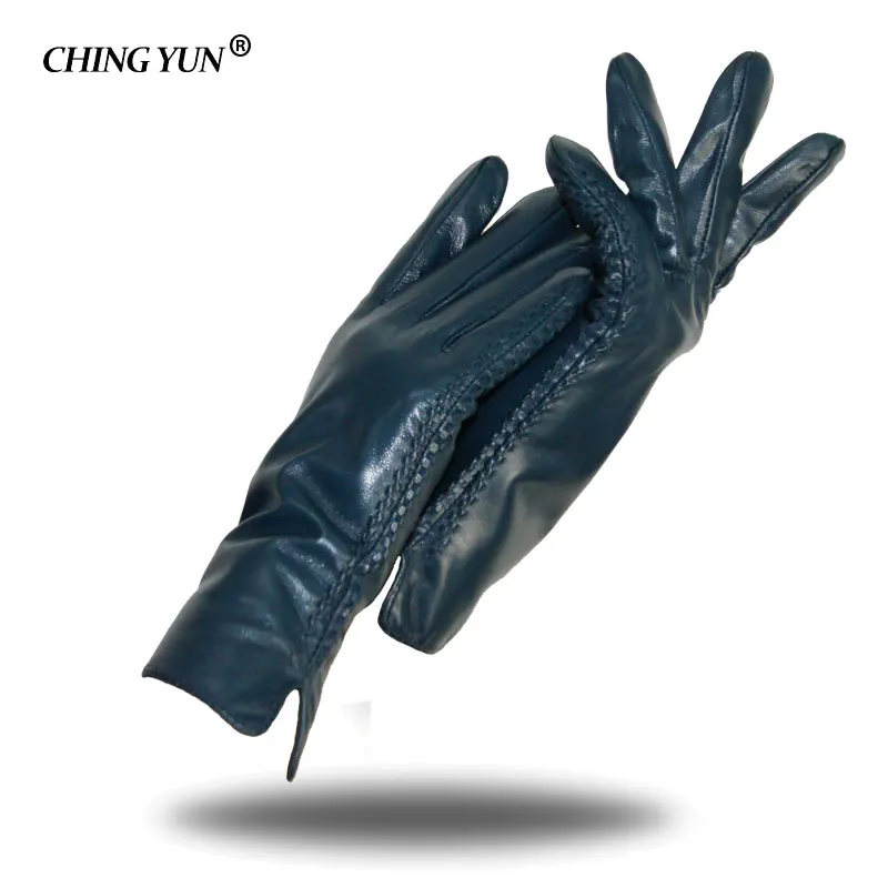 

Зимние осенние женские теплые модные перчатки из высококачественной овчины с двойным волнообразным узором