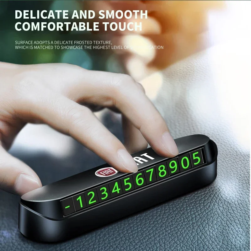 Car Styling Temporary Parking Card Phone Number Card Plate For Fiat 500 Ducato Pondo Punto Panda FR Abarth Doblo Stilo Bravo - view 6