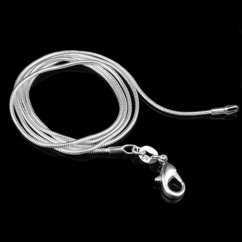 10Pcs one lot! Silver Plated Lobster Clasp Snake Box Cable Bead Copper Chain 16 18 20 22 24 inch Pick Size For Jewelry Making