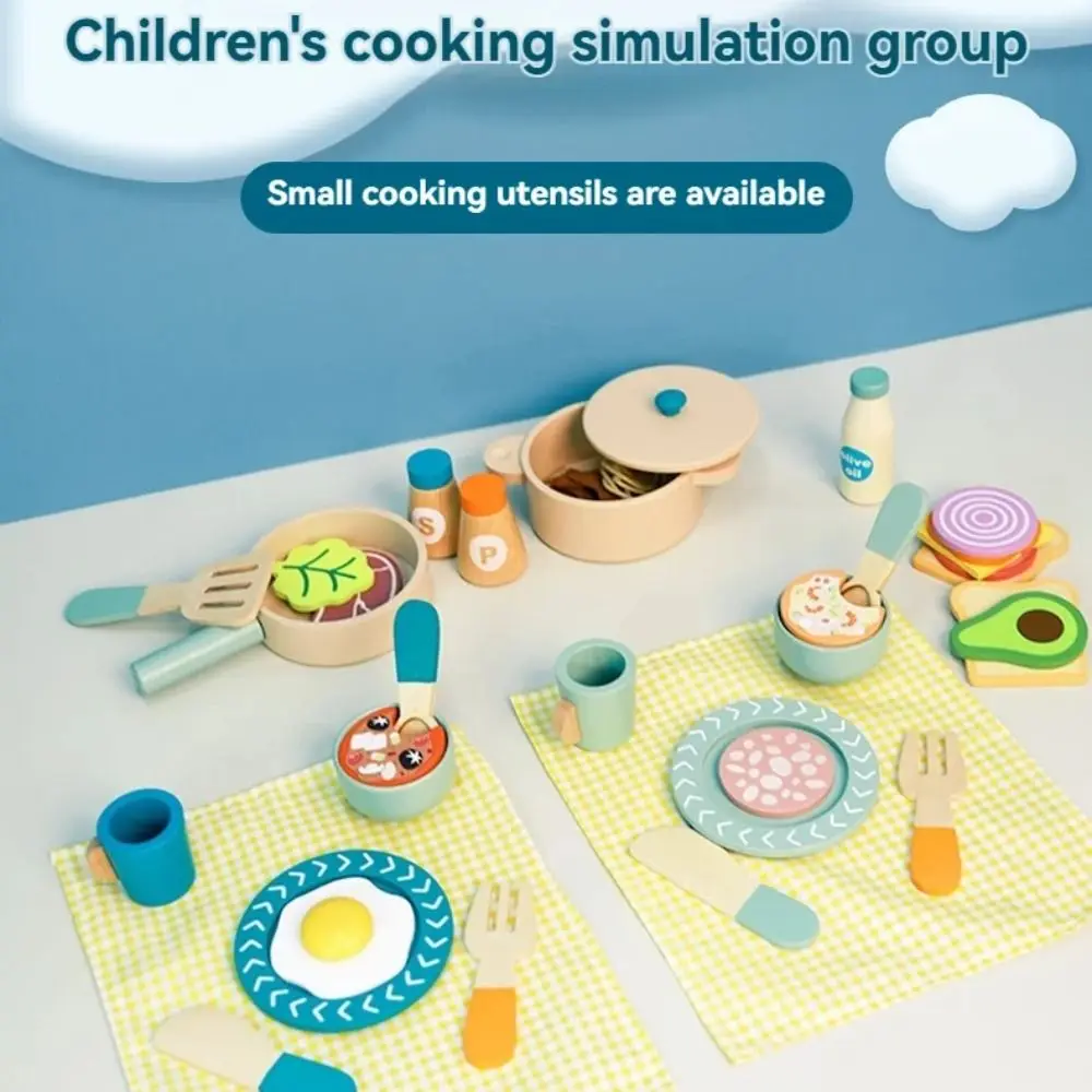 New Wooden Kitchen Pot Food, Simulation Kitchen Cookware Visual Senses Early Educational