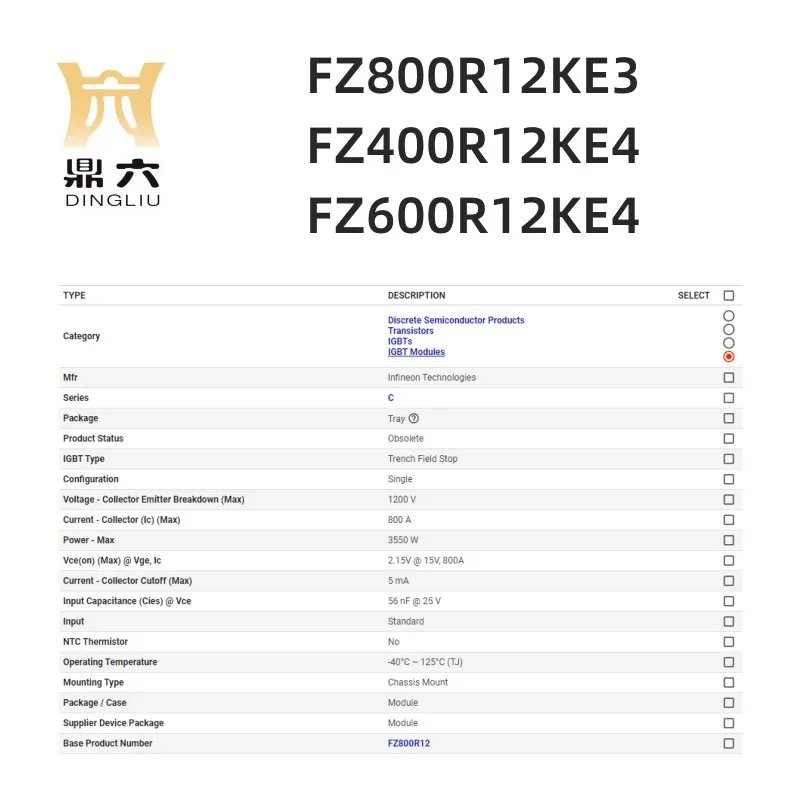 FZ800R12KE3 FZ400R12KE4 FZ600R12KE4  IGBT Module