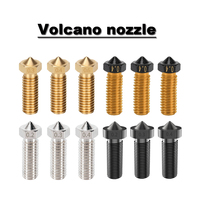 2Pcs Volcano Hardened Steel Nozzle Hotend E3D Nozzles M6 Thread Copper Plated PTFE Stainless Steel For Vyper 3D Printer Parts