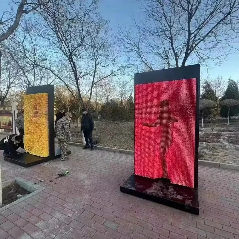 Outdoor interactive game wall 3D needle art wall amusement park facilities