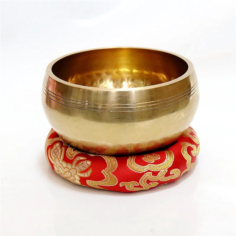ABRE-Tibetan Handmade Brass Singing Bowl, Yoga Meditation Bowl For Sound Healing Stress Relief, Yoga, Meditation