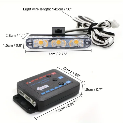 Imagen 2 del producto 24 LED coche Led rejilla policía luz estroboscópica superbrillante 12V rejilla delantera Auto emergencia intermitente bomberos baliza lámpara de advertencia