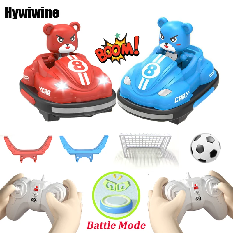 2.4G Bumper Battle RC Car with LED Music Ejecting Plush Toys Parent-Child Competitive Racing Game for Boys Kids Outdoor Toys