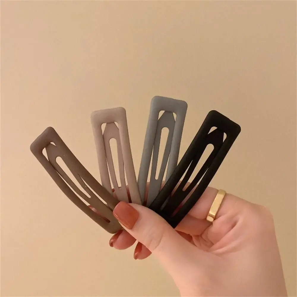 1PC New Trendy Grey Color Black Color Hair Accessories Matte Hair Clip Rectangle Shape Hairpins Headwear