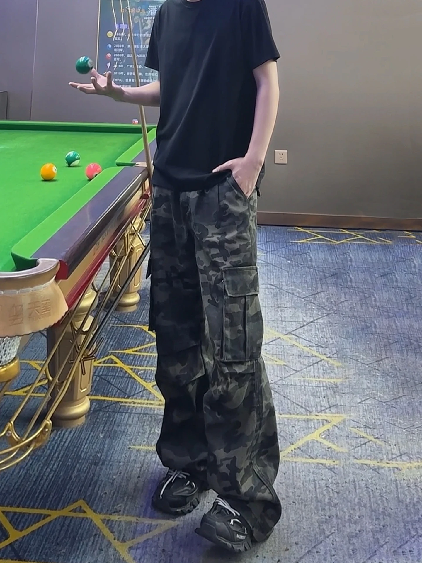 

Американские камуфляжные джинсы High Street, мужские летние тонкие большие брюки для спецодежды, повседневные длинные брюки с широкими штанинами Cleanfit