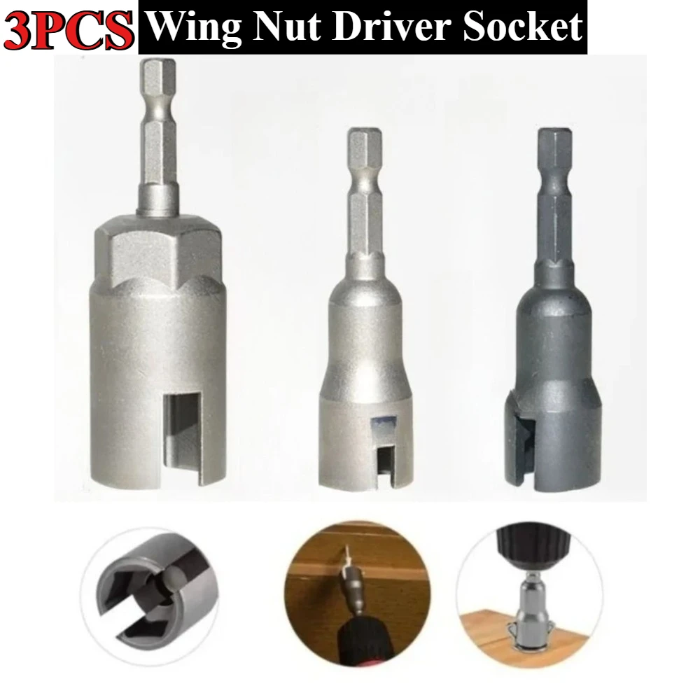 80mm 65mm Natürliche Schlitz Schmetterling Loch Steckschlüssel Sechskantgriff Elektrische Schraubendreher Flügel Mutter Steckschlüssel Werkzeug