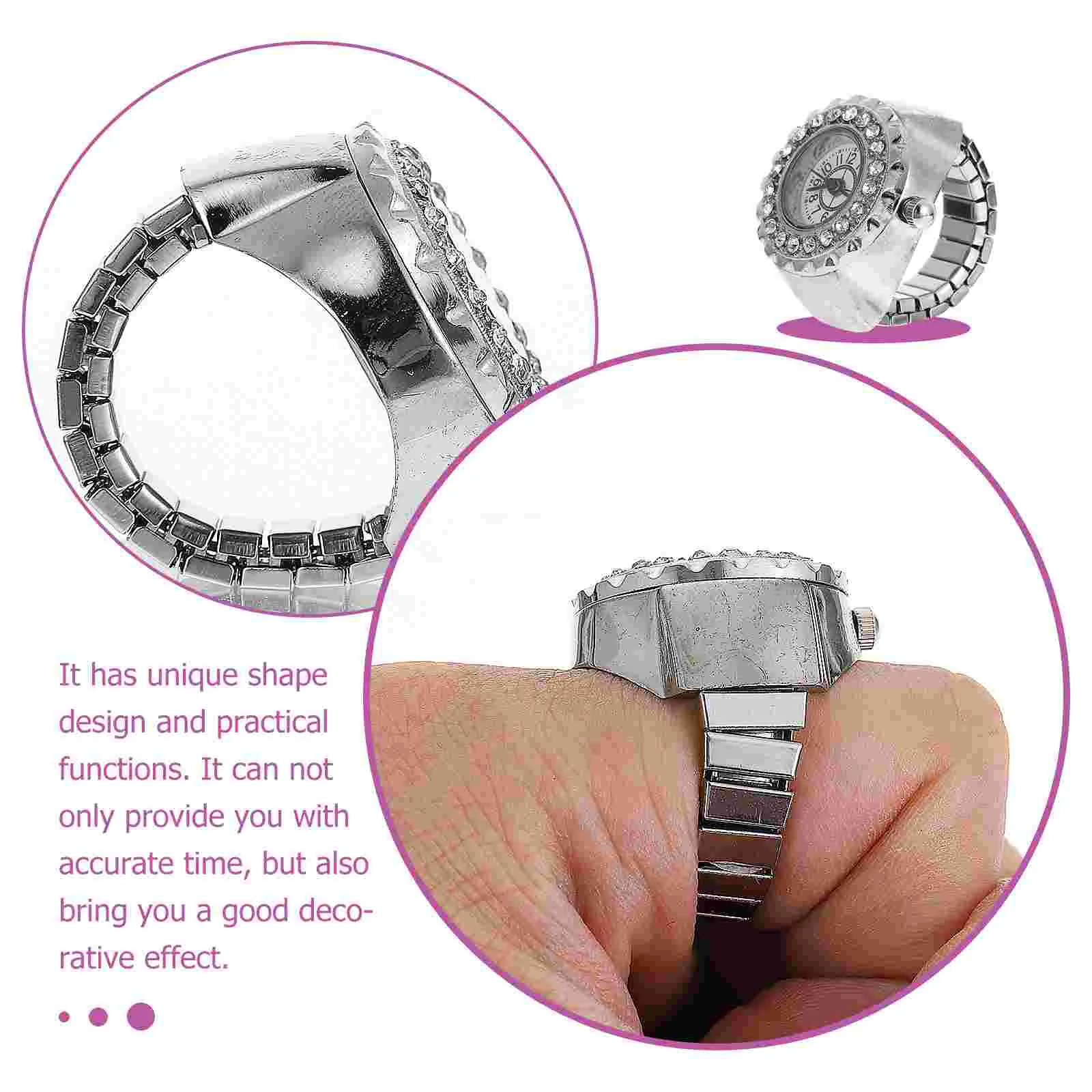 Zinc Alloy Diamond Ring Watch Fashion Creative Design Ladies Mens Jewelry Accessory Decorative Finger Watch Wrist RingsFashion