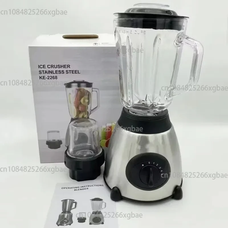 2 in 1 Electric Food Blender Blender Stainless Steel Jar Glass Grinder 5 Speed Household Technology Plastic Y66 5 Speed