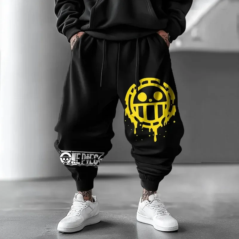 

ONE PIECE Trend взрыв аниме периферийные хлопковые свободные трендовые брюки осень 2025 мужские и женские спортивные леггинсы в стиле хип-хоп