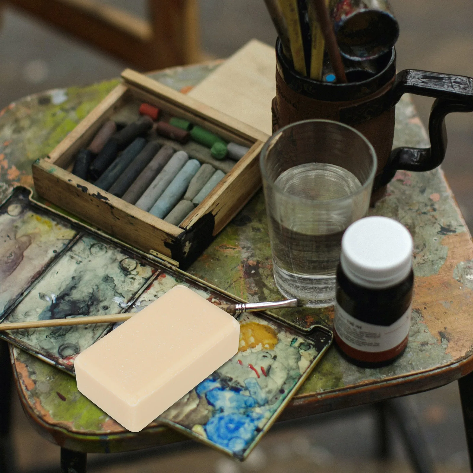 فرشاة تنظيف الصابون، تركيبة زيت الخضروات الطبيعية، منظف فرشاة لطيف صديق لليد للفنانين استوديوهات في الهواء الطلق #5