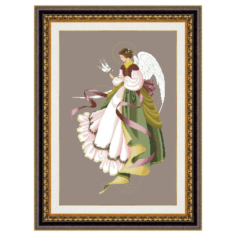 Angel of Grace cross stitch kit fairy Dreampattern 18ct 14ct 11ct coffee canvas embroidery DIY needlework wall decor