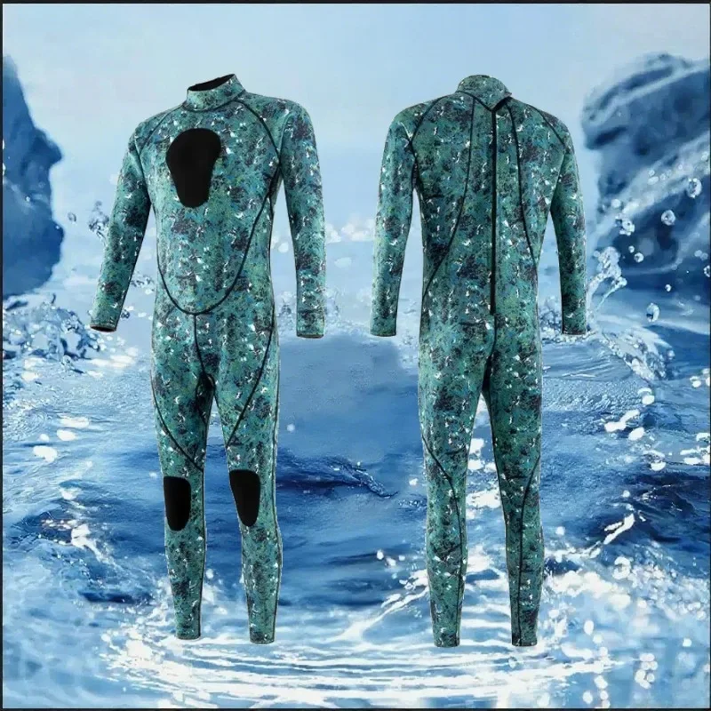 Adult 3mm Neoprene Wetsuit Camouflage Full Body Keep Warm for Spearfishing Diving Surfing Snorkeling & Kayaking