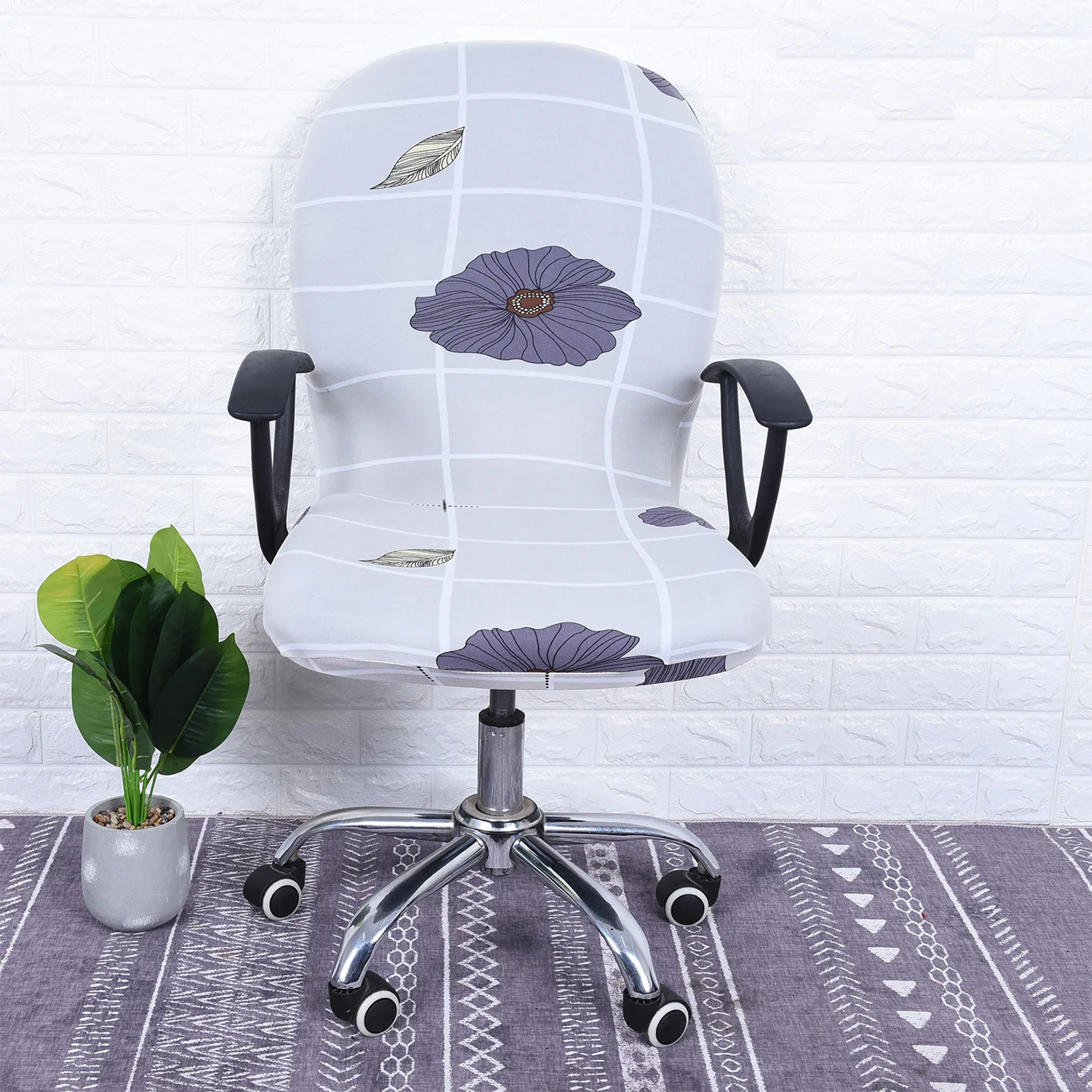 Rotating Chair Slipcovers Protector Removable Rotating Boss Chair Slipcovers Protect Chair from Spills Stains and Tearing