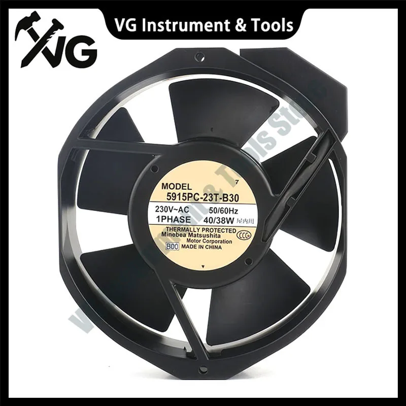 For Original NMB-MAT AC230V 40W 172X172X38MM 17CM 17038 Ball Axial Flow Variable Frequency Fan 5915PC-23T-B30 Cooling Fan