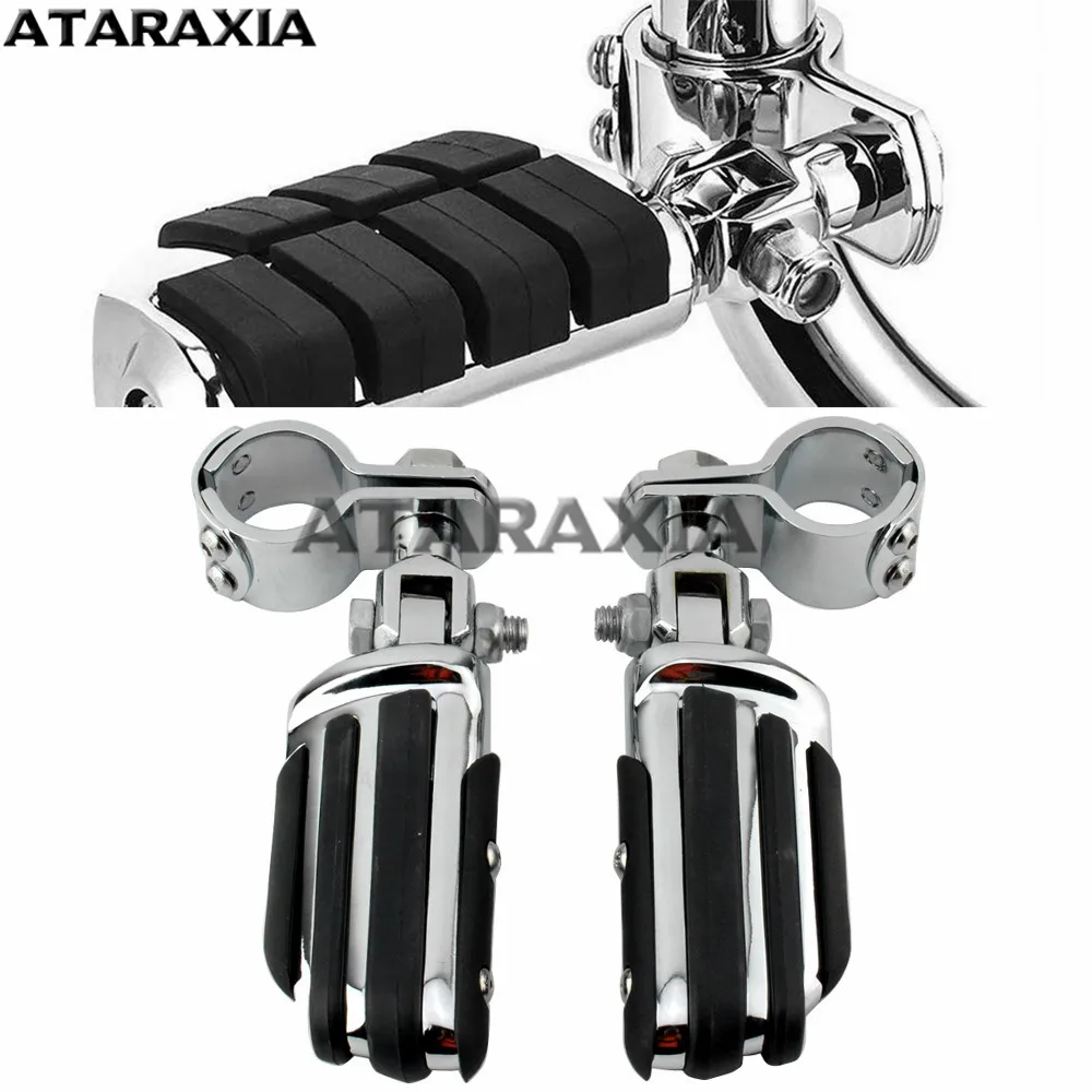 

Motorcycle 1-1/4" Bars Footpegs Mount Highway Clamp Foot Pegs Footrest Pedal Accessory For Harley Street Glide Road King Electra