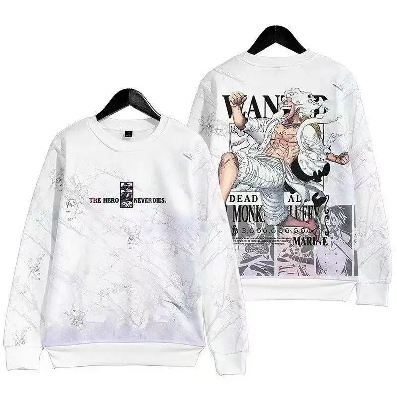 Sweatshirt mit One-Piece-Anime-Motiv, Rundhalsausschnitt, langärmelig, lässige, lockere Jacke, Unisex. – Detail 7