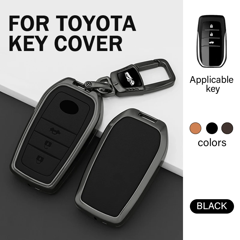   Funda protectora metálica para llave de coche, para Toyota RAV4 Crown Hilux Fortuner Camry Land Cruiser Prado, funda llave, llavero, carcasa
