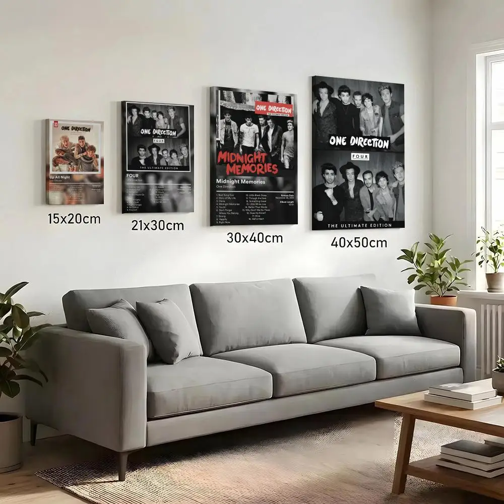 O-One Direction Singer Band Painting Calligraphy HD Canvas Print Poster Wall Art | Optional Frame | Modern Hallway Decor
