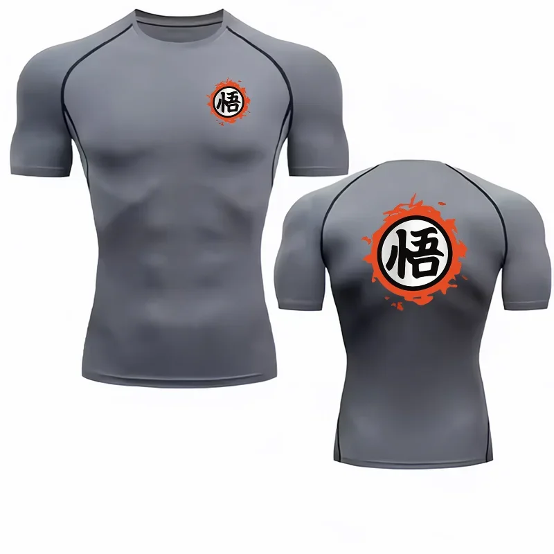 Dragon Ball Goku Go Kanji Symbol 3D Print Unisex Compression T-shirt Quick Dry Breathable Short Sleeve Gym Fitness Workout Tops