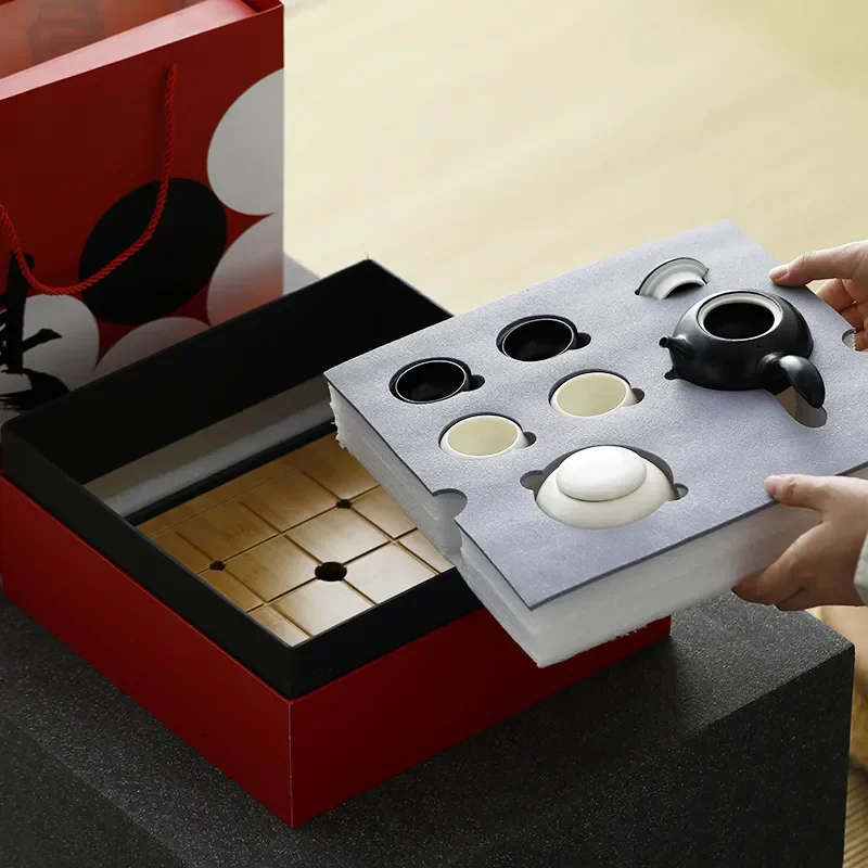 Simple Kung Fu Tea Set With Tray And Canister Complete Gift Box Kit For Home Office Use Elegant Ceramic Teaware Collection