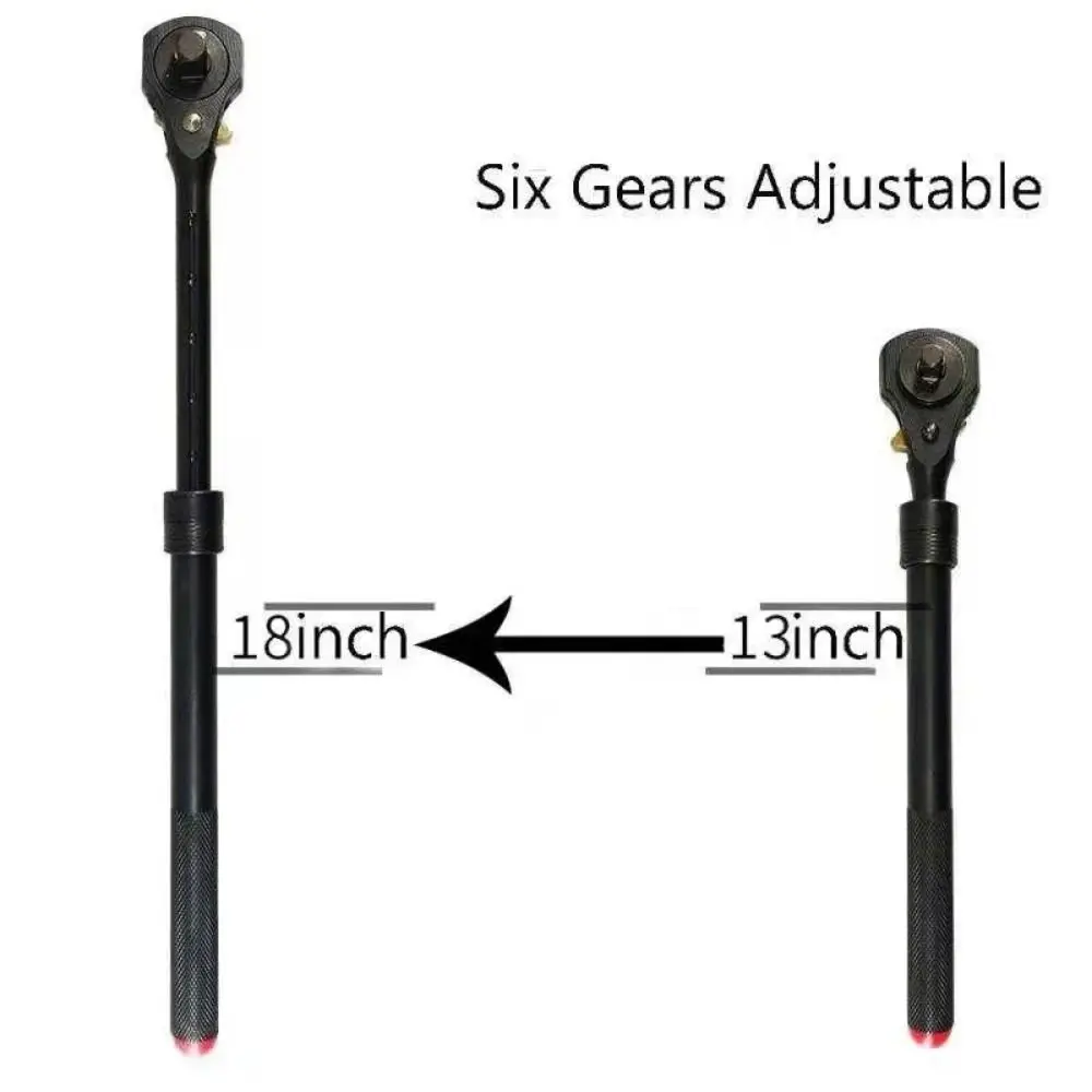 

1/2 in And 3/8 in Drive Dual Head Ratchet Wrench Heavy Duty With Hammer Function Long Handle Spanner Multi-function Carbon Steel