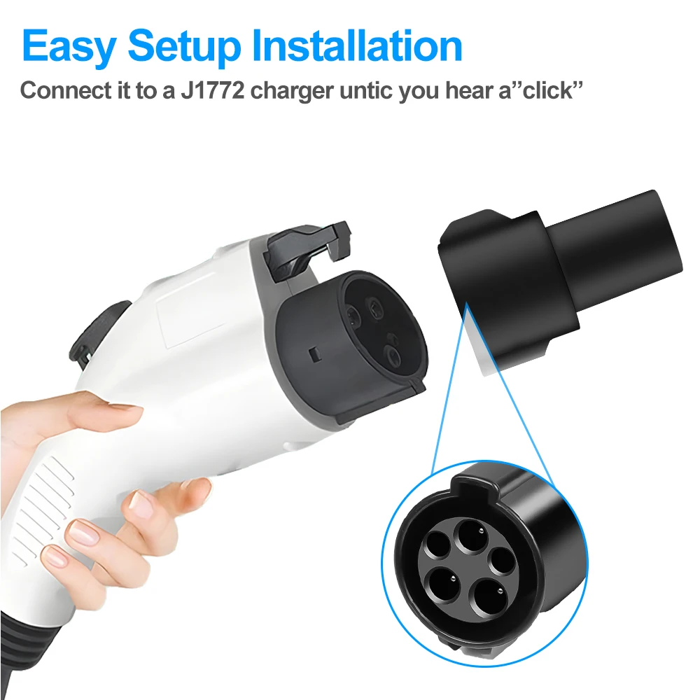 Electric Vehicle Charging Adapter Type1 J1772 to Teslas Model X Y 3 S for EV Charger Connector EVSE Conversion Gun Socket