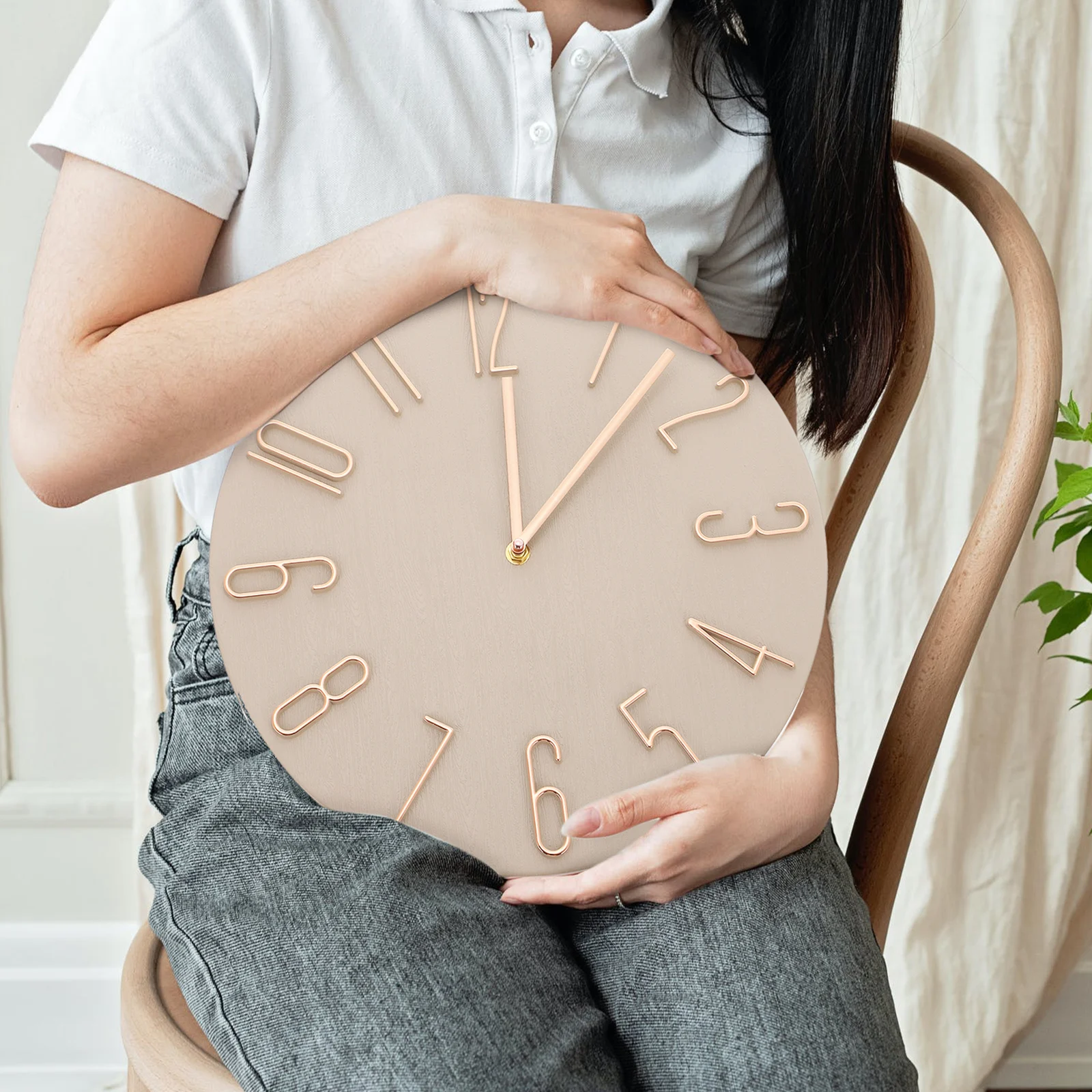

Modern Silent Clock Wall Clocks for Living Room Decor Quiet Non Ticking Plastic