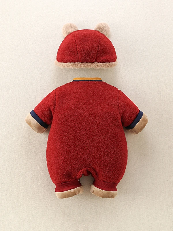 Thiened Fce Winteroutfit voor pasgeboren baby's Overalls Hoge taille Lange broek Woon-werkverkeer Sle Polyestervezel Winter Nieuwjaar...