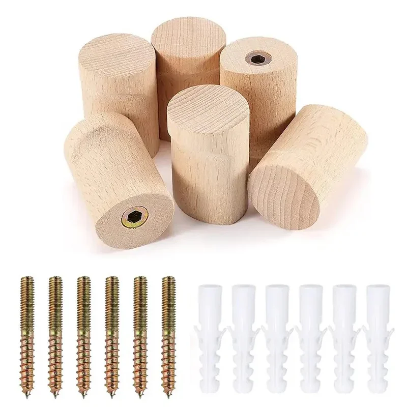 Wood Clothes Hanger Wall Mounte Coat Hook Decorative Key Holder Storage Hanger Bathroom Rack Beech Wood Hook Multi-function Hook