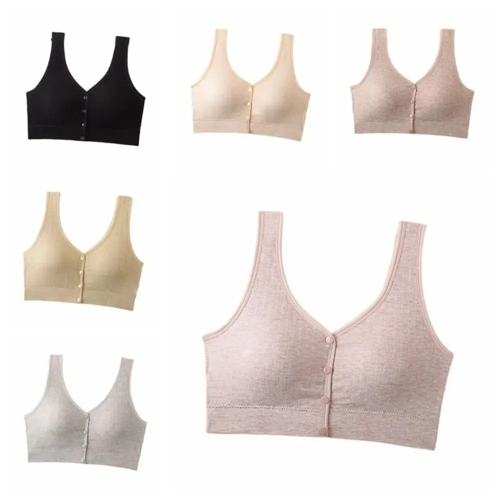 Plus size botão frontal sutiãs cor sólida linda volta sutiã sem costura com almofada bralette íntimo feminino push up sutiã feminino