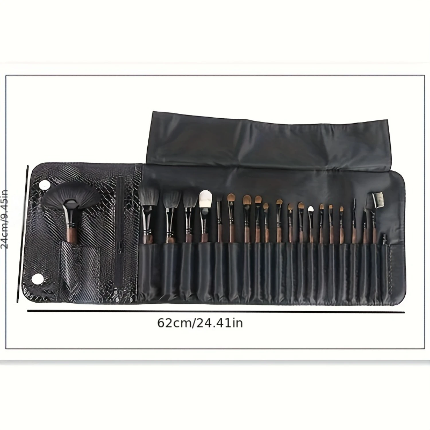 21-Piece Professional Makeup Brush Set, Oval Form, Nylon Bristles, Wooden Handles - Unscented, All Skin Types, Cosmetic Brushes