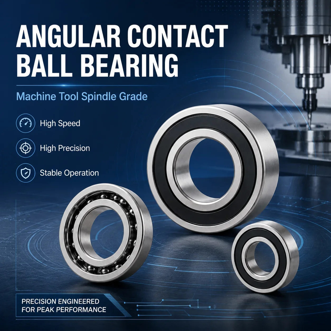 Angular Contact Ball Bearings BS4090 BS4575 BS45100 BS50100 BS55100 BS55120 BS60120 TN