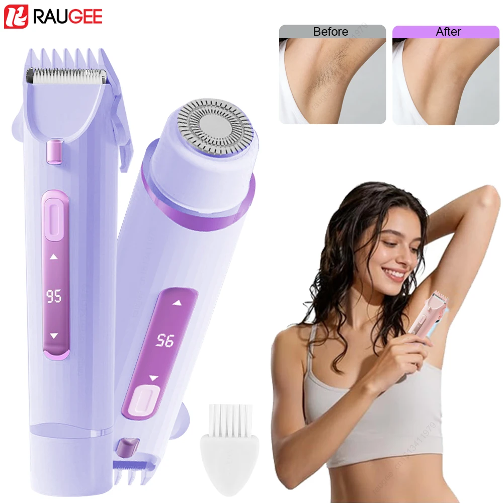 Trimmer für Frauen 2-in-1 Doppelkopf-Epilierer Elektrischer Rasierer Körperhaartrimmer und Gesichtshaarentferner für Bikini Achseln Gesicht