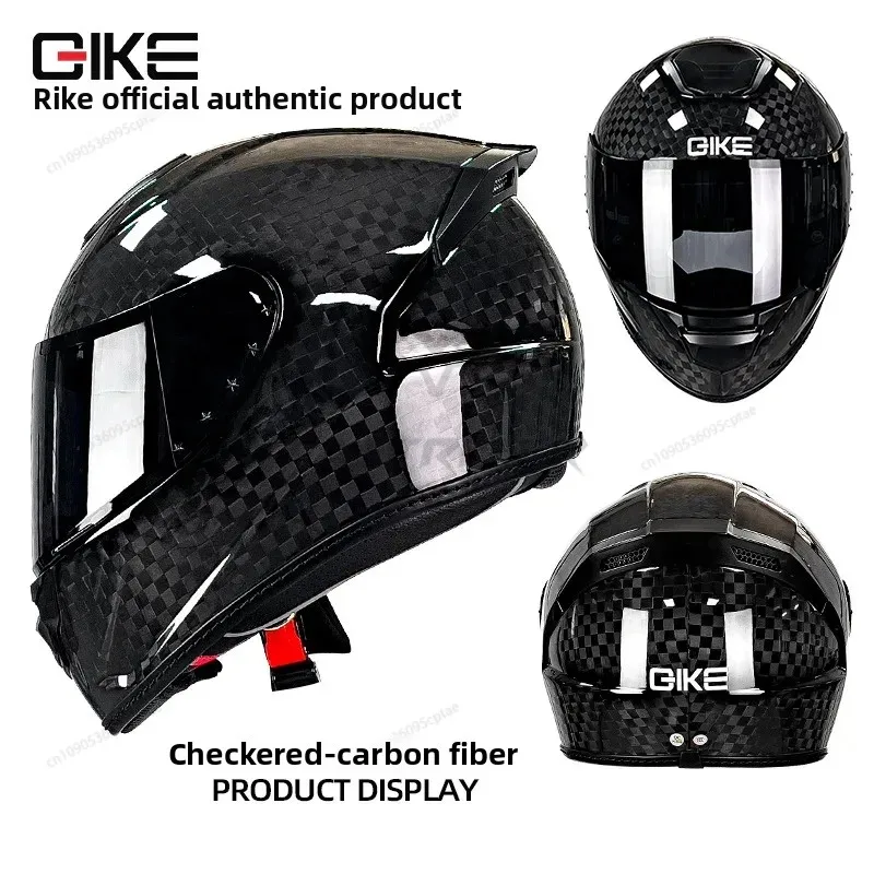QIKE Carbon Fiber Motorcycle Helmet Personality Lightweight Full Face Helmets Ultra-light Four Seasons Universal Capacetes Moto