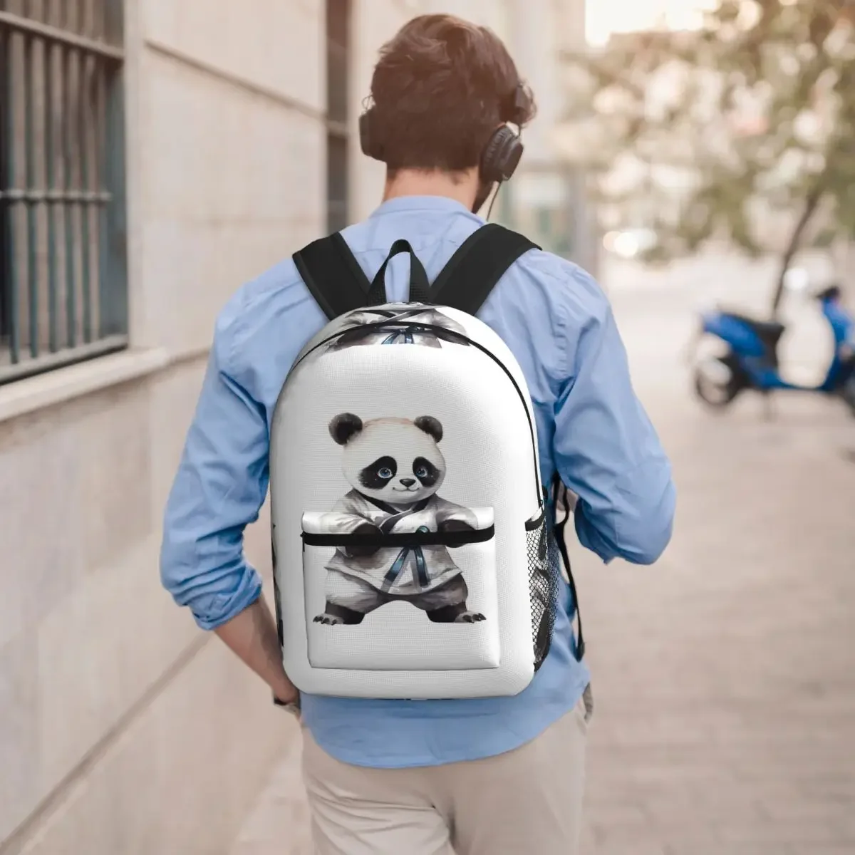 Cartoon Judo Panda Backpack Boys Girls BookBag Kids School Bag Laptop Shoulder Bags for Men Women