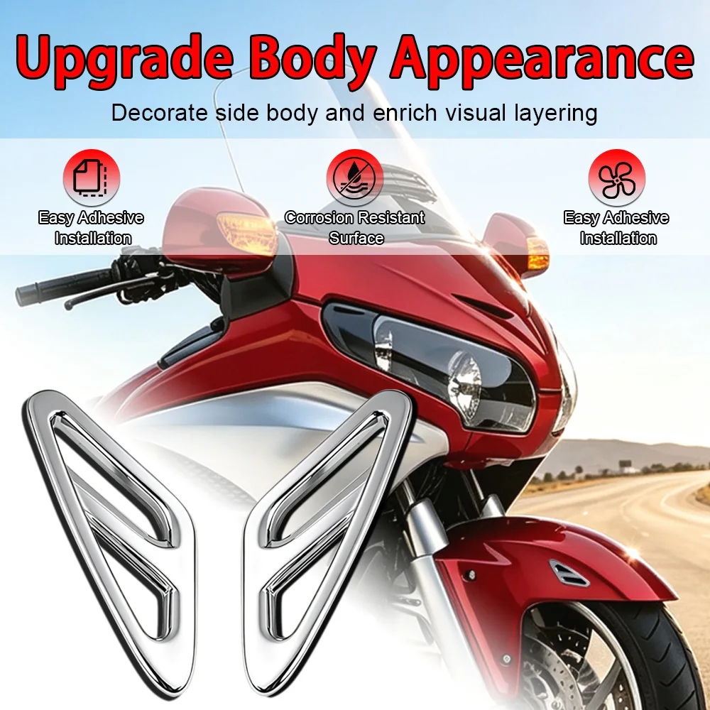 Motorrad-Vorderradkotflügel-Lüftungsverkleidung, Dekorabdeckungen, Chrom, Schwarz, Zubehör, passend für Honda Goldwing GL1800 2001 2002 2003–2017