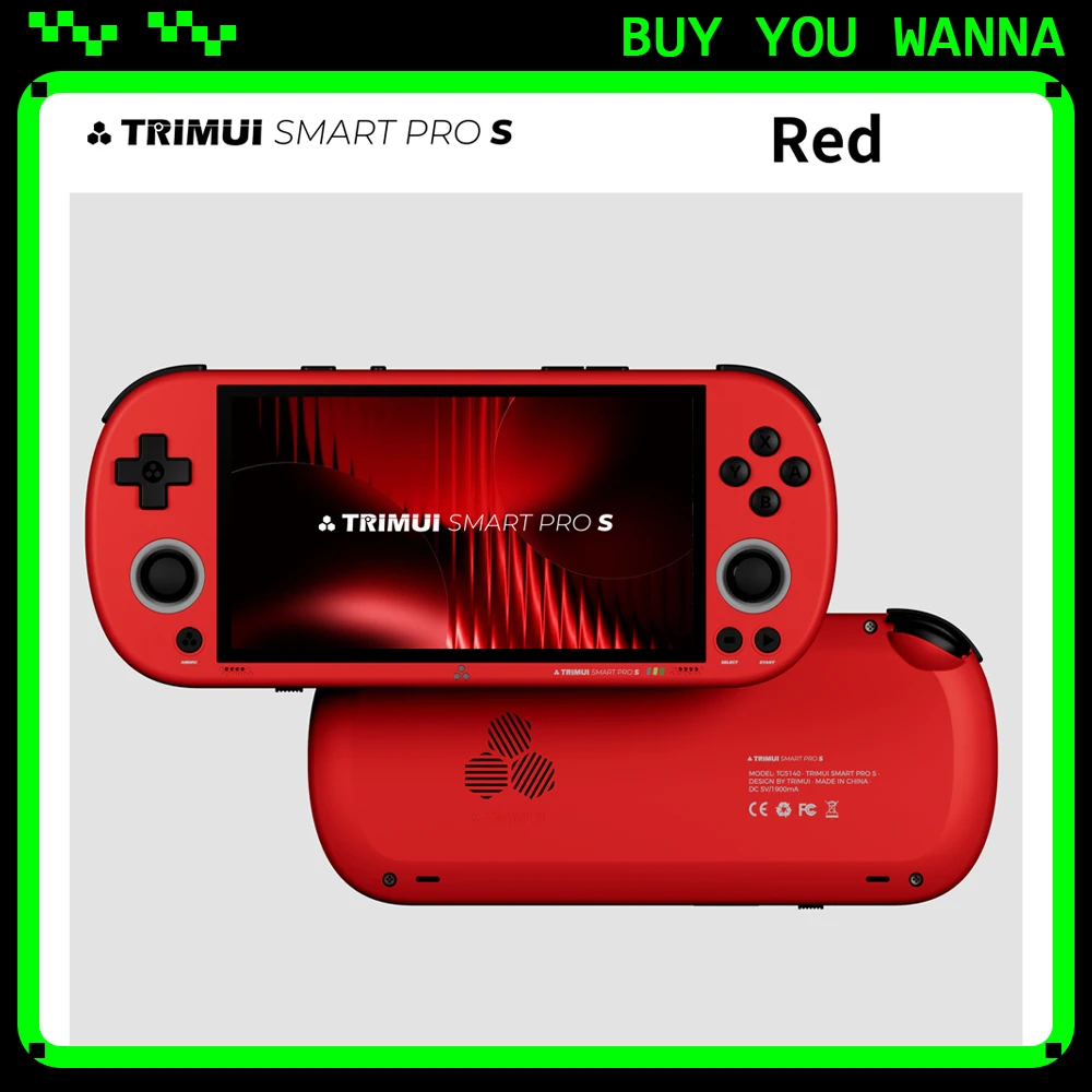 Trimui Smart Pro S Handheld Game Console 4.96'' IPS Screen Linux System Joystick RGB Lighting Smartpros Retro Video Game Gift