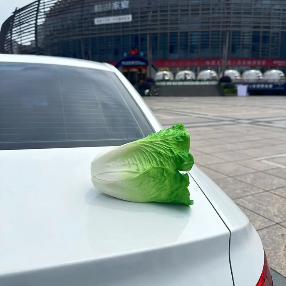 ديكور سيارة نباتي مقاوم للماء مقلد الخس فريد من نوعه للدراجات النارية ملحق ثلاثي الأبعاد من البلاستيك ديكور صندوق السيارة