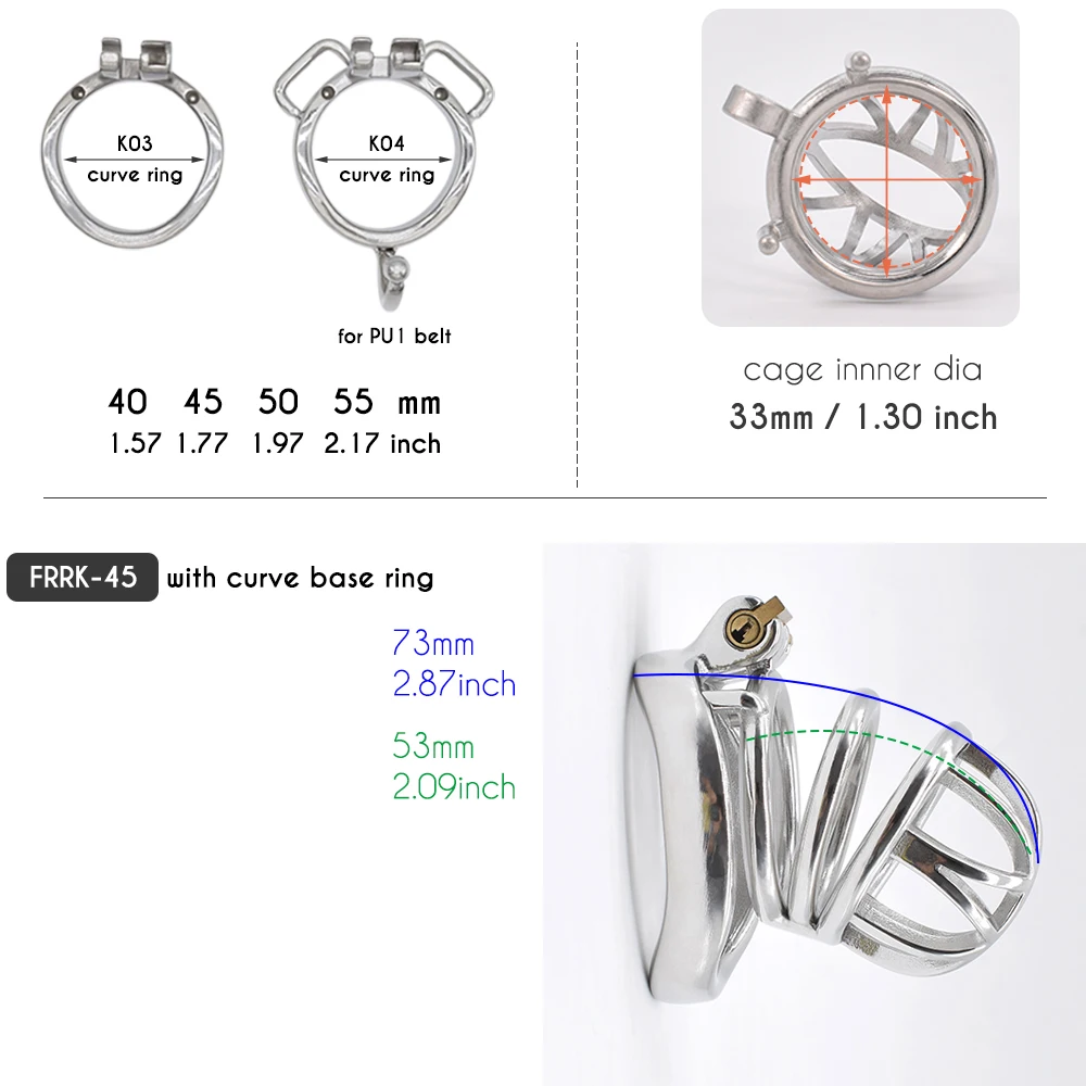 FRRK Stainless Steel Chastity Cage Man Gay Sex Toys Erect Denial Self Bondage Gear Erotic Urethral Lock Device BDSM Products