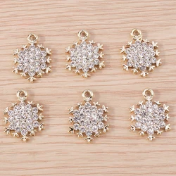 10pcs 16x22mm Crystal Christmas Snowflake Charms Pendants for Drop Earrings Necklaces Decoration DIY Jewelry Making Accessories
