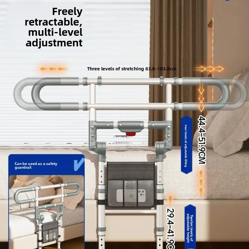 New Bed Guardrail for Elderly Safety, Elderly Assistance Productsbed Fall Guard Bed Railings for Elderly with Non-Slip Handles