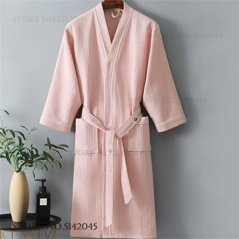 

Женский хлопковый вафельный халат-кимоно, новинка весна-лето, свободный повседневный домашний халат, одежда для сна, сексуальное нижнее белье