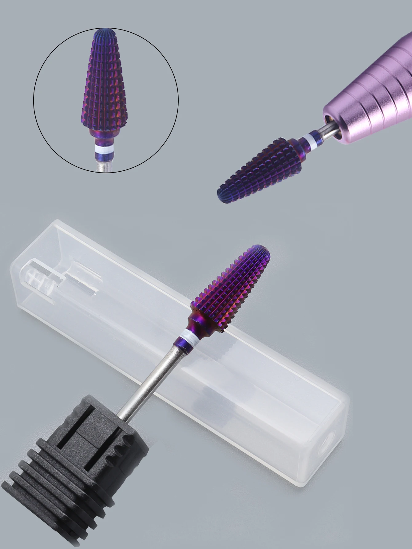 

2way Purple Pro Whole Carbide Nail Drill Bits Nail Art Electric Drill Machine Files Nail Art Tools cut and polish bottom nail